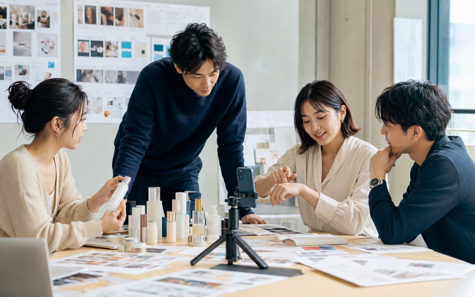 美容商品のSNS施策を検討するチーム