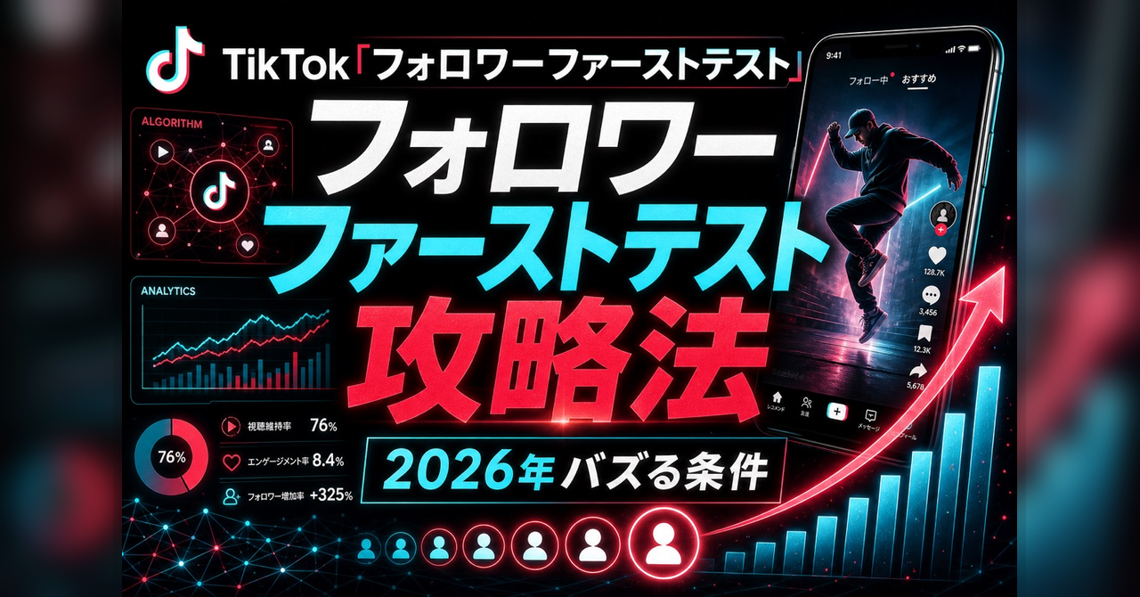 TikTok「フォロワーファーストテスト」攻略法—2026年バズる条件