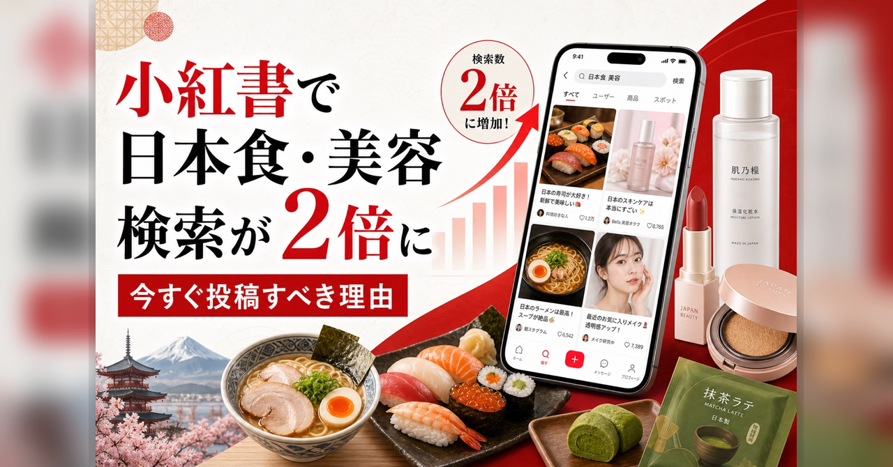 小紅書(RED)で日本食・美容検索が2倍に—今すぐ投稿すべき理由