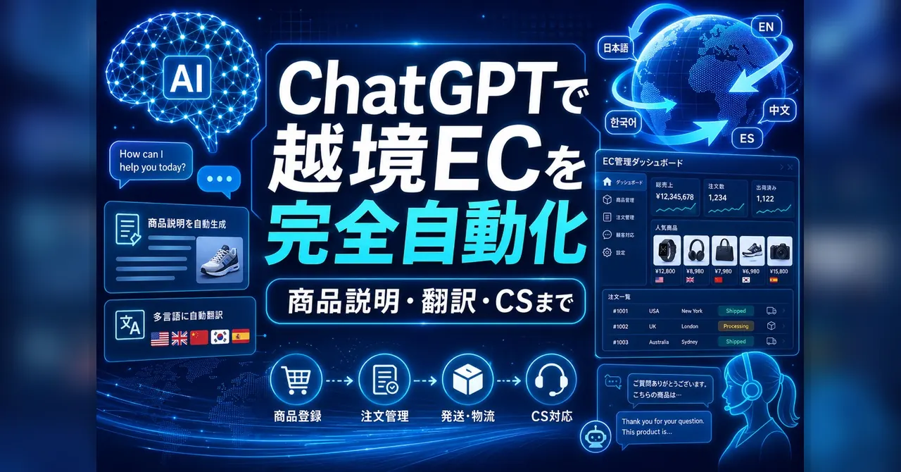 ChatGPTで越境ECを完全自動化 — 商品説明・翻訳・CSまで