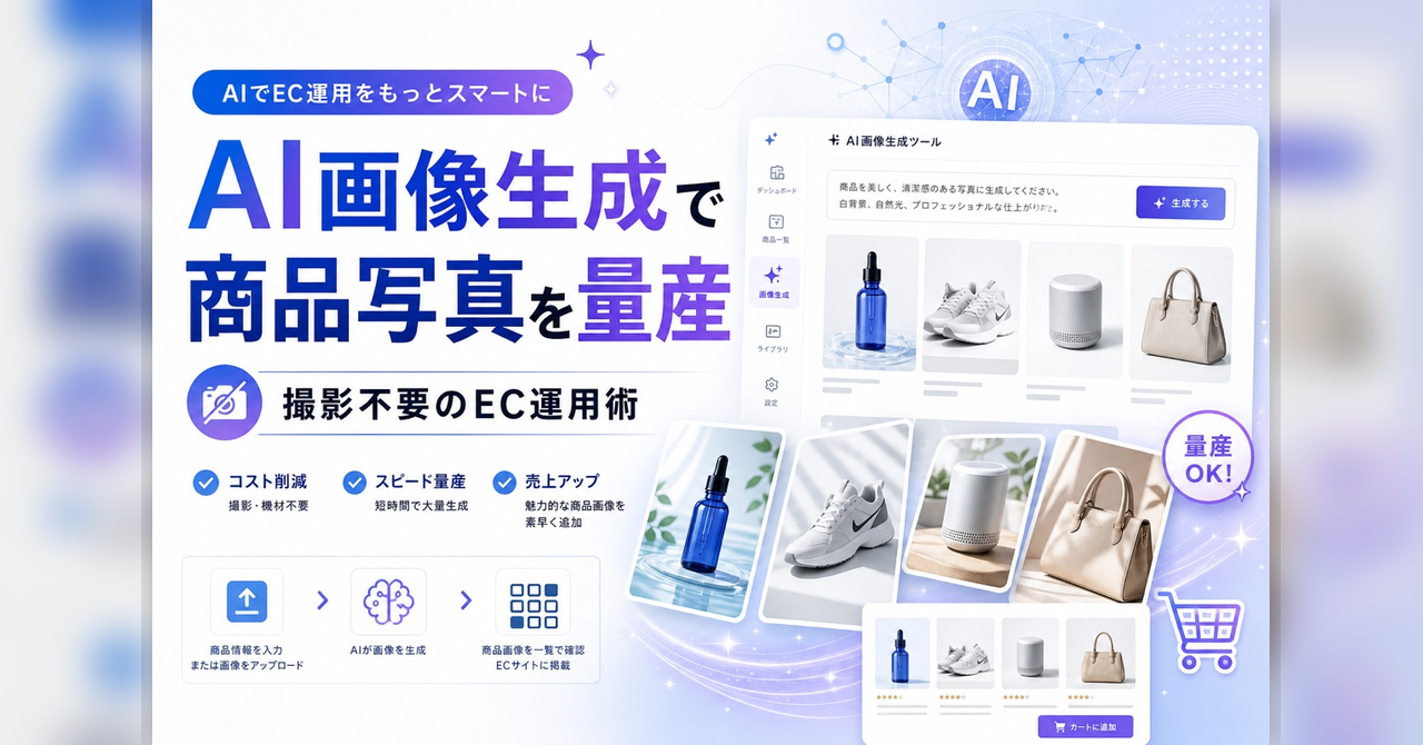 AI画像生成で商品写真を量産 — 撮影不要のEC運用術