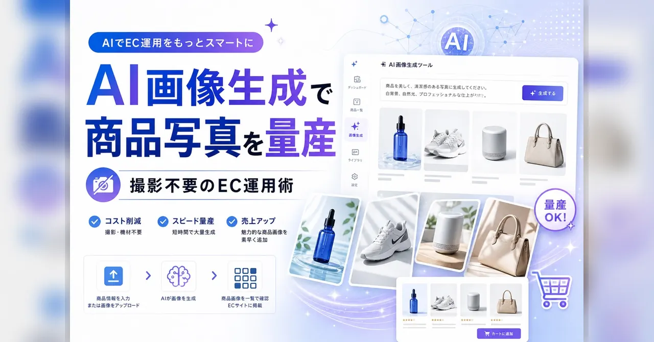 AI画像生成で商品写真を量産 — 撮影不要のEC運用術
