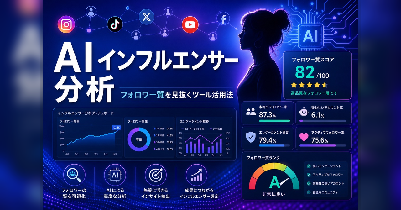 AIインフルエンサー分析 — フォロワー質を見抜くツール活用法