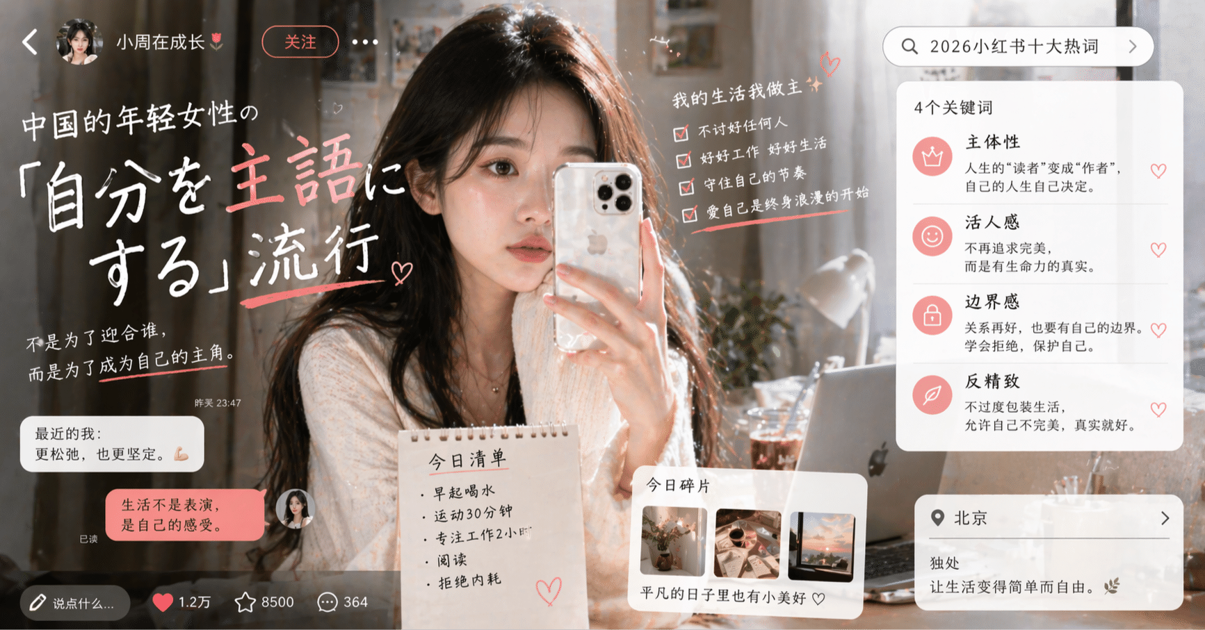 小紅書に見える、中国の若い女性の「自分を主語にする」流行