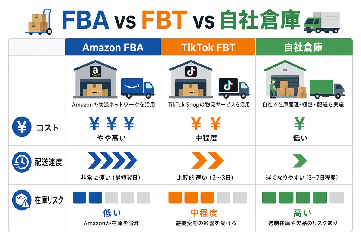 FBA vs FBT vs 自社倉庫